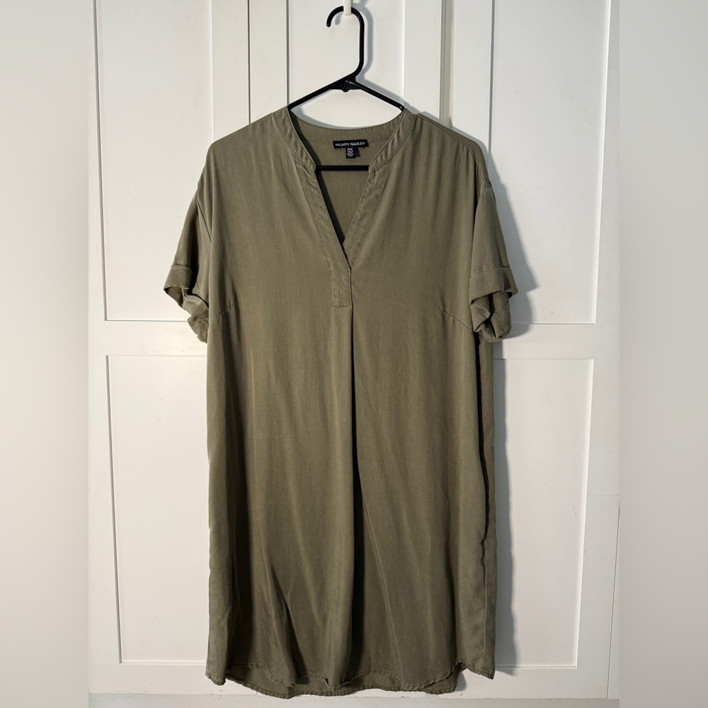 Hilary Radley Olive Green Short Sleeve Dress